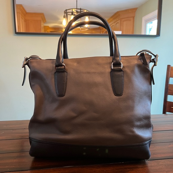 Coach Colorblock Black Leather Satchel style #19902 - Picture 4 of 6